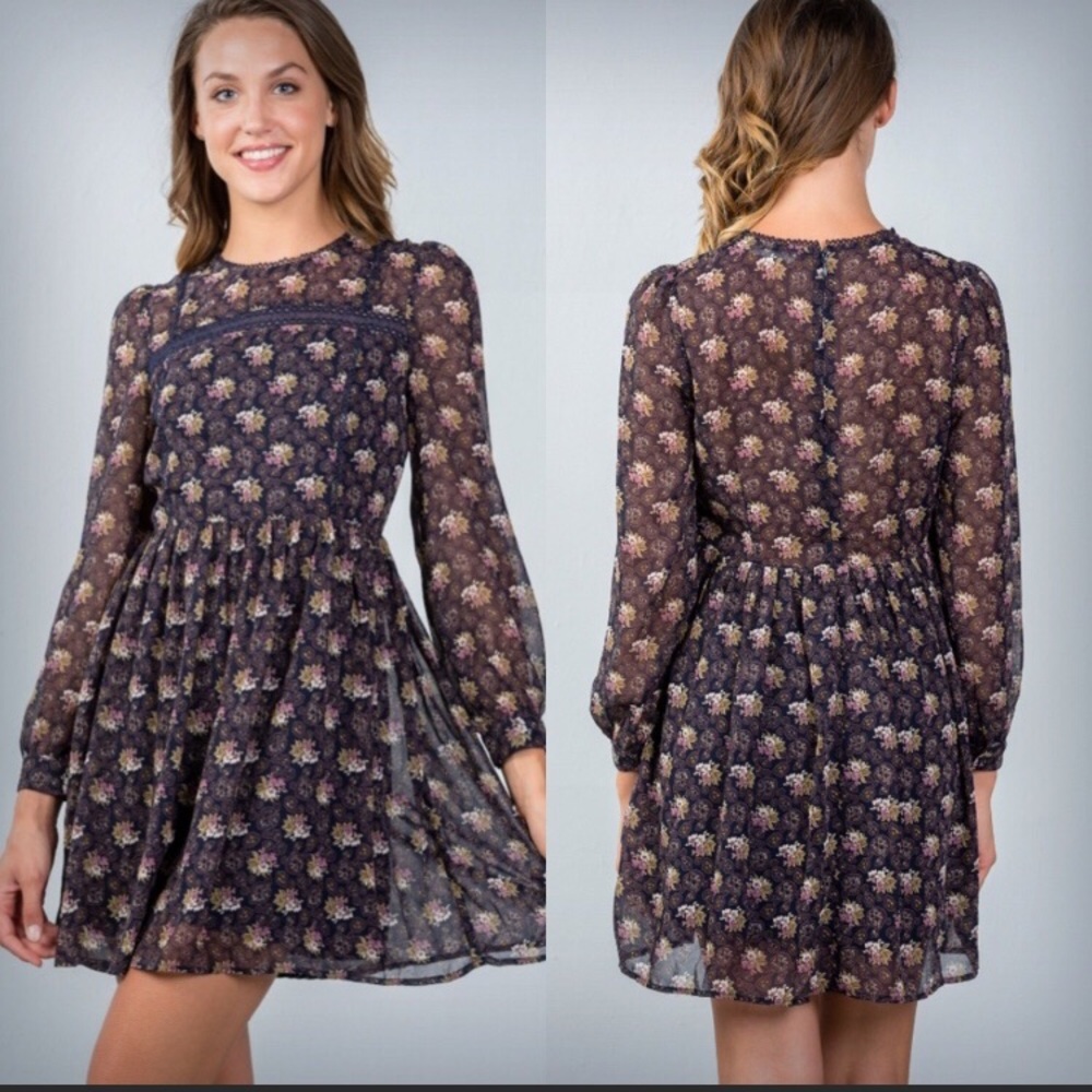 Floral Bohemian Mini Dress NWWT